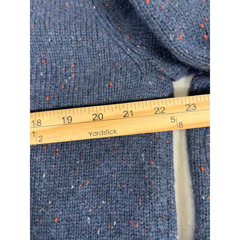 Line of‎ Trade Mens XL Blue Donegal Wool Blend Sweater Elbow Patches Crewneck